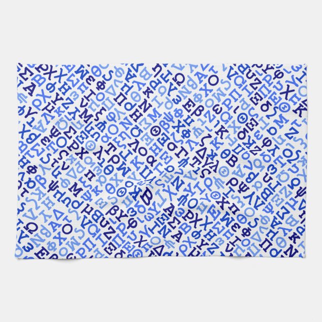 Grekiska alfabet kökshandduk (Horisontell)