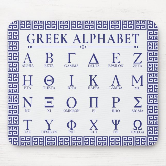 Grekiska alfabet musmatta (Framsidan)