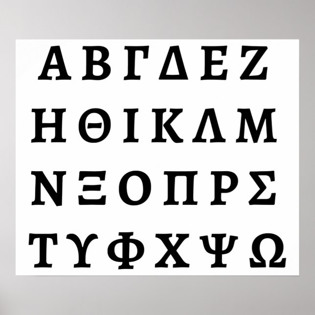 Grekiska alfabetet poster (Framsidan)