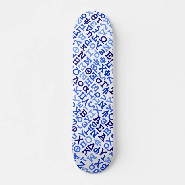 grekiska alfabetet skateboard bräda 20 cm (Framsida)