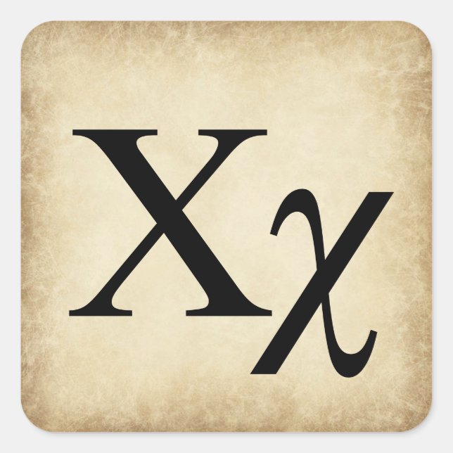 Grekiska Alphabet Brev Chi Fyrkantigt Klistermärke (Framsida)