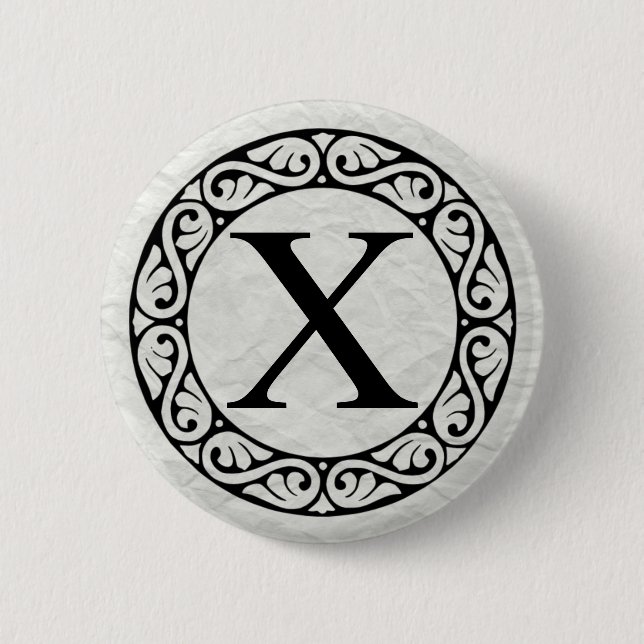 Grekiska Alphabet Brev Chi Knapp (Framsida)