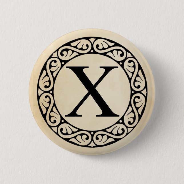 Grekiska Alphabet Brev Chi Knapp (Framsida)