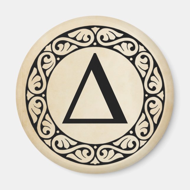 Grekiska Alphabet Brev Delta Magnet (Framsidan)