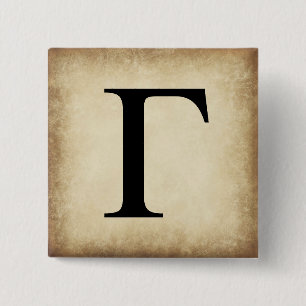 Grekiska Alphabet Brev Gamma Knapp