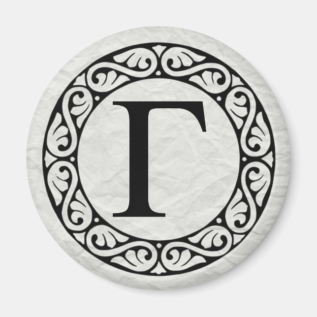 Grekiska Alphabet Brev Gamma Magnet (Framsidan)