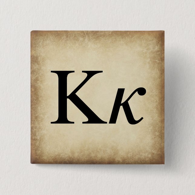 Grekiska Alphabet Brev Kappa Knapp (Framsida)