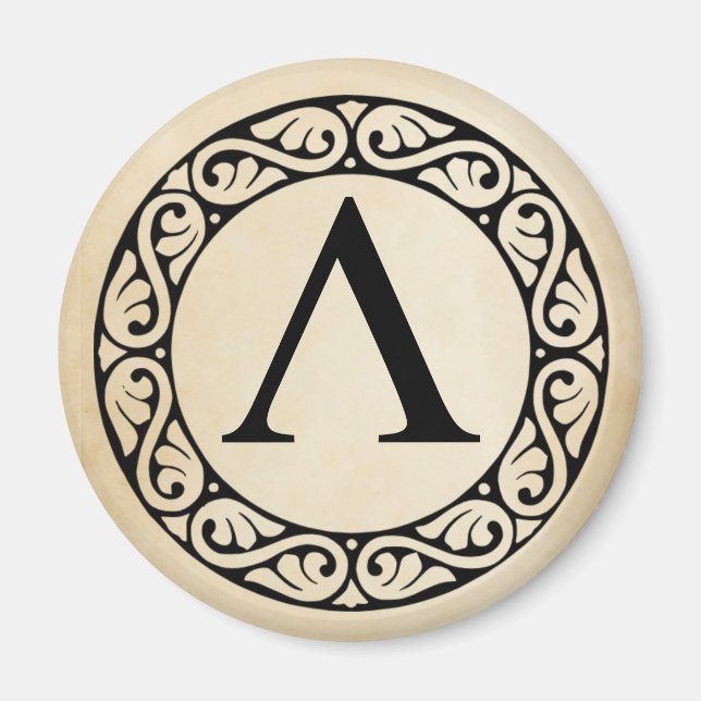 Grekiska Alphabet Brev Lambda Magnet (Framsidan)