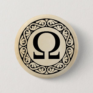 Grekiska Alphabet Brev Omega Knapp