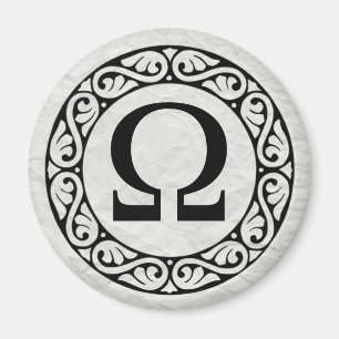 Grekiska Alphabet Brev Omega Magnet