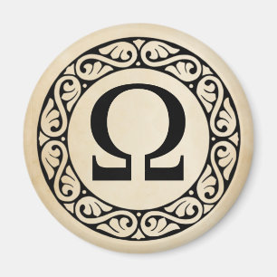 Grekiska Alphabet Brev Omega Magnet