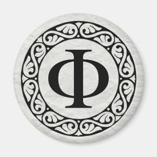 Grekiska Alphabet Brev Phi Magnet