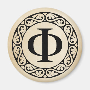 Grekiska Alphabet Brev Phi Magnet