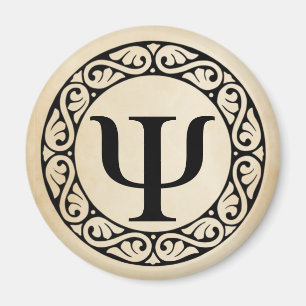 Grekiska Alphabet Brev Psi Magnet