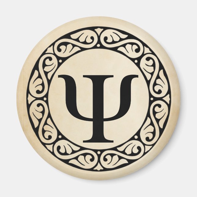Grekiska Alphabet Brev Psi Magnet (Framsidan)