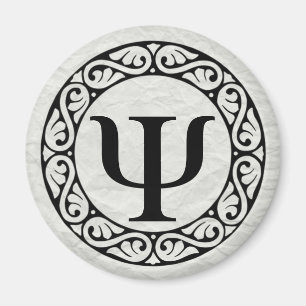 Grekiska Alphabet Brev Psi Magnet