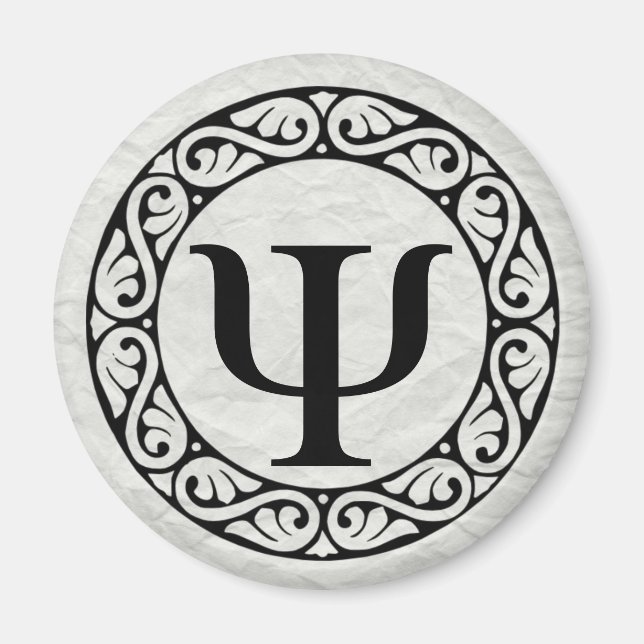 Grekiska Alphabet Brev Psi Magnet (Framsidan)