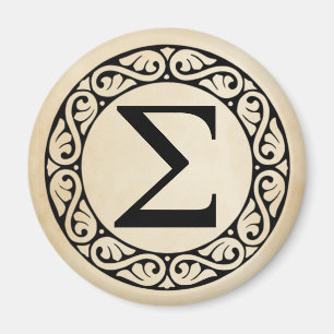 Grekiska Alphabet Brev Sigma Magnet