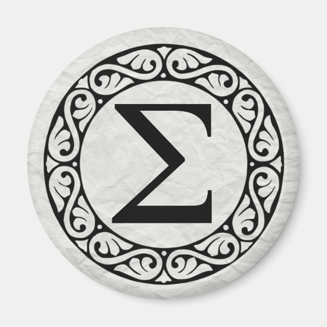 Grekiska Alphabet Brev Sigma Magnet (Framsidan)