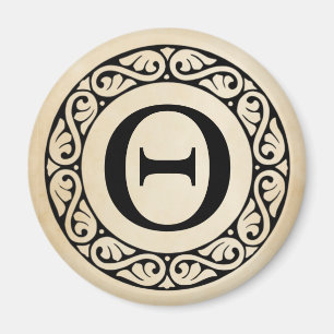 Grekiska Alphabet Brev Theta Magnet