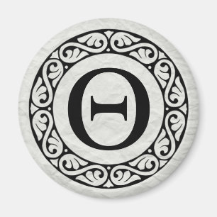 Grekiska Alphabet Brev Theta Magnet