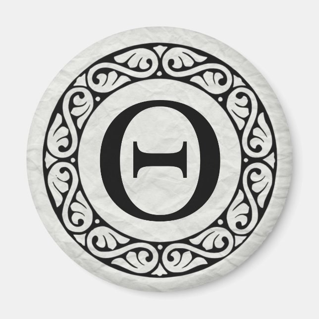 Grekiska Alphabet Brev Theta Magnet (Framsidan)