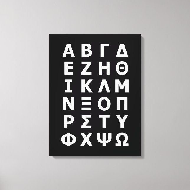Grekiska Alphabet-Kanvastrycket Canvastryck (Framsida)