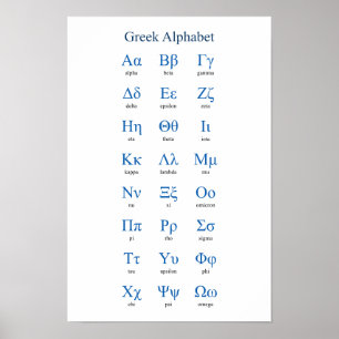 Grekiska Alphabet Narrow-Lodrät Poster