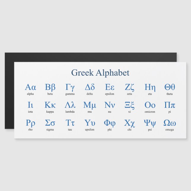 Grekiska Alphabet Narrow-Vågrät (Fram/baksida)