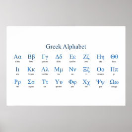 Grekiska Alphabet Narrow-Vågrät Poster