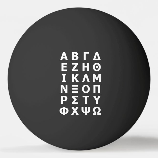 Grekiska Alphabet Ping Pong Boll (Framsidan)