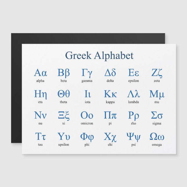 Grekiska Alphabet-Vågrät (Fram/baksida)