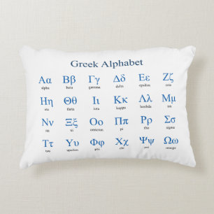 Grekiska Alphabet-Vågrät Prydnadskudde