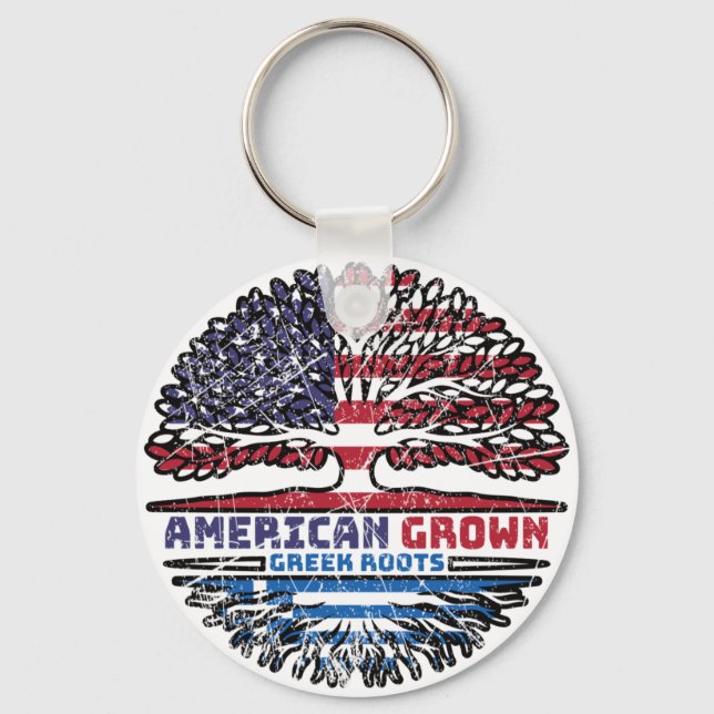 Grekiska amerikanska amerikanska USA Förenta State Nyckelring (Framsida)