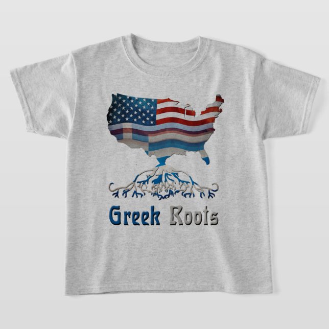 Grekiska amerikanska rötter t shirt (Laydown)