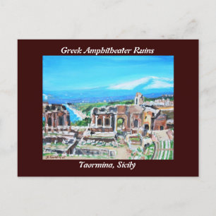 Grekiska amfitheater Ruins Postcard Vykort