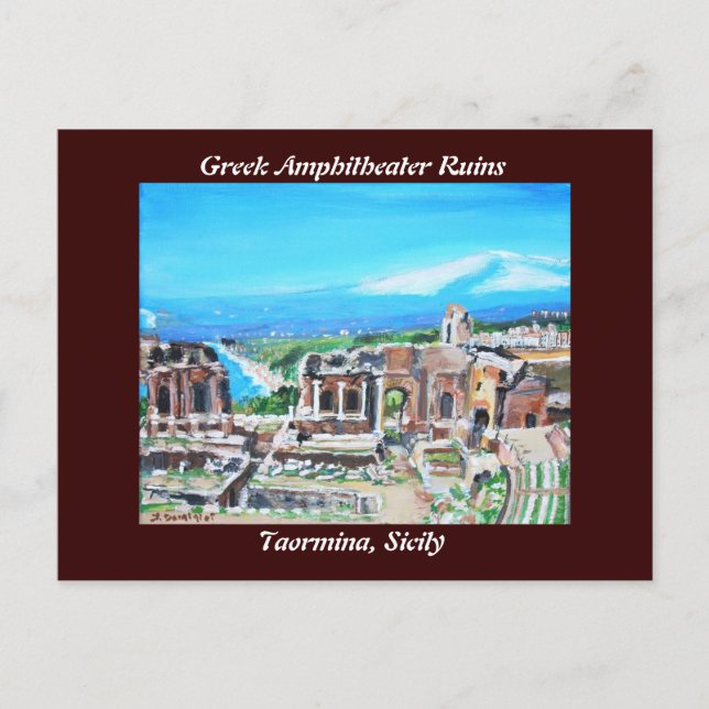 Grekiska amfitheater Ruins Postcard Vykort (Framsida)