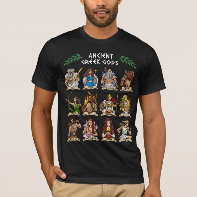 Grekiska antika gudar t shirt (Framsida)