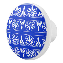 Grekiska Arabesque Mediterranean Mönster Blue Knopp