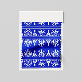 Grekiska Arabesque Mediterranean Mönster Blue Tyg