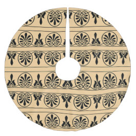 Grekiska Arabesque Mediterranean Mönster Brown Julgransmatta Borstad Polyester