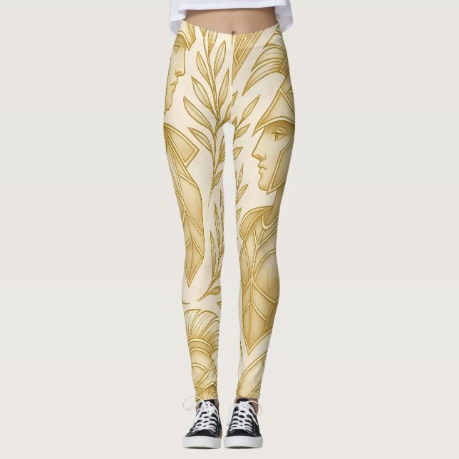 Grekiska Athena Damidrottsleggings & Prestationskl Leggings (Framsida)