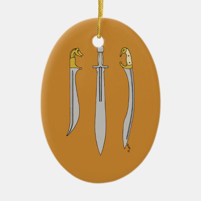 Grekiska blad julgransprydnad keramik (Framsidan)