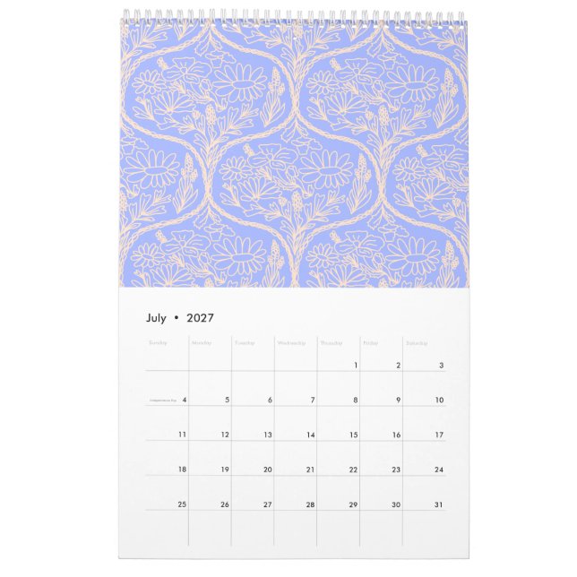Grekiska botaniska mönster & scener kalender (Jul 2027)