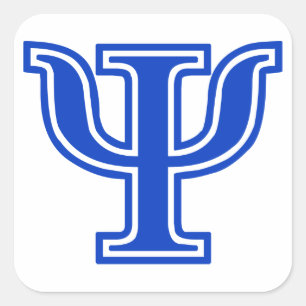 Grekiska Brev Psi Blue Monogram Initial Fyrkantigt Klistermärke