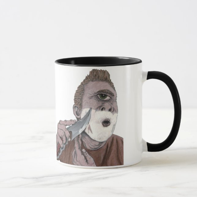 Grekiska cyclops Knivar Shaving Fantasy Art Coffee Mugg (Höger)