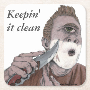 Grekiska cyclops Knivar Shaving Papper Beverage Co Underlägg Papper Kvadrat