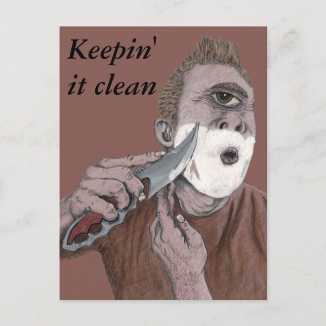 Grekiska cykloster Knivar Shave Fantasy Art Postca Vykort (Framsida)