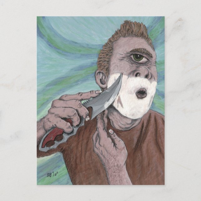 Grekiska cykloster Knivar Shaving Fantasy Art Post Vykort (Framsida)