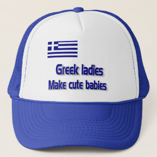 Grekiska dam gör söt keps